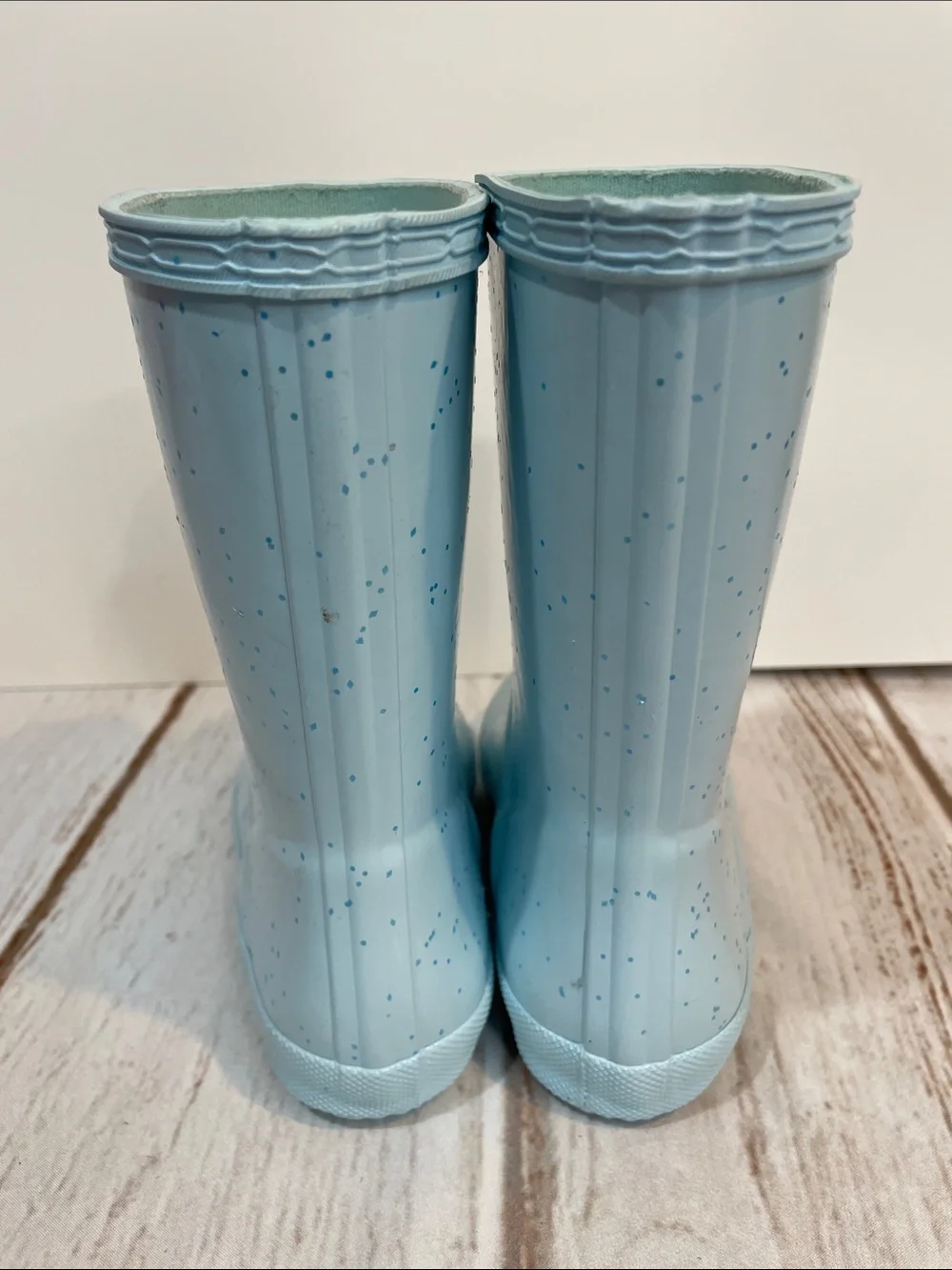 Hunter Kids Rain Boots 12 Girls Light Blue Speckled Outdoor